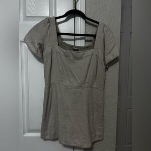 Abercrombie Beige Linen Dress Romper